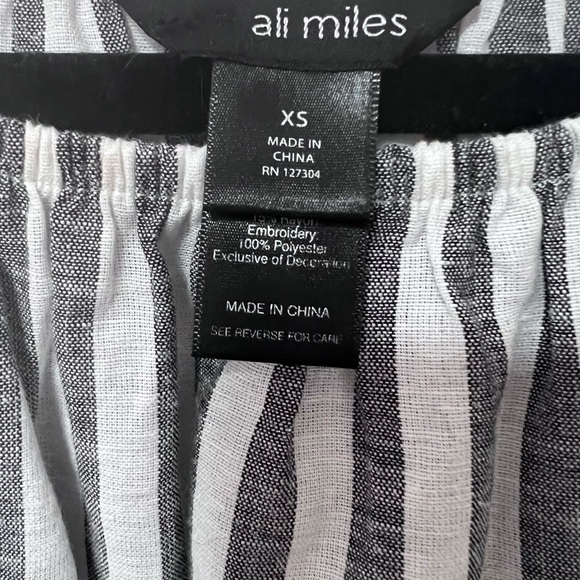 Striped Gray and Multicolor Embroidered Women's Top XS - Picture 2 of 11